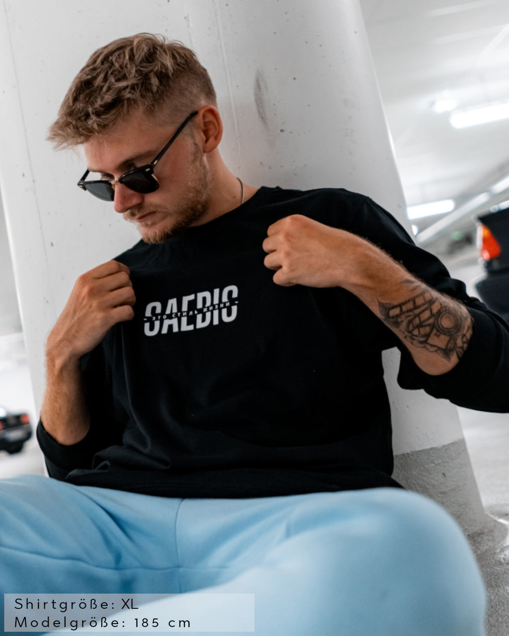 Это стиль жизни - Herren Langarm-Shirt schwarz by SAEBIS®