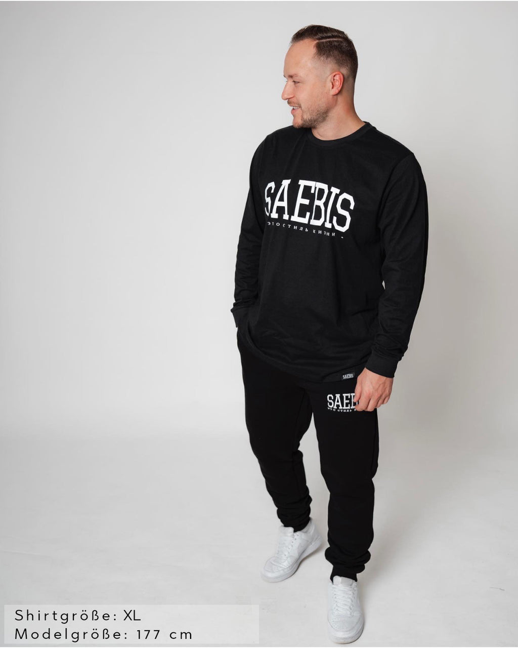 Lifestyle Herren Langarm-Shirt schwarz by SAEBIS®