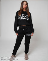 Lifestyle Damen Oversized Langarm-Shirt schwarz by SAEBIS®