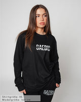 Это стиль жизни - Damen Oversized Langarm-Shirt schwarz by SAEBIS®