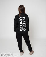 Это стиль жизни - Damen Oversized Langarm-Shirt schwarz by SAEBIS®