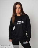 Это стиль жизни - Damen Oversized Langarm-Shirt schwarz by SAEBIS®