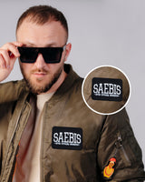 Lifestyle Herren Bomberjacke gefüttert, mit Reißverschluss olivfarben by SAEBIS®