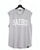 Lifestyle Herren Sleeveless Shirt asphaltgrau-weiß by SAEBIS®