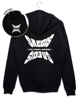 Бабочка - Damen Oversized Zip Hoodie schwarz mit Reißverschluss by SAEBIS®