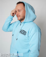 Lifestyle Herren Zip Hoodie babyblau mit Stickerei by SAEBIS®