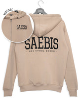 Lifestyle Damen Oversized Zip Hoodie beige mit Stickerei by SAEBIS®