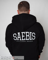 Lifestyle Herren Zip Hoodie schwarz mit Stickerei by SAEBIS®