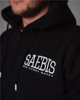 Lifestyle Herren Zip Hoodie schwarz mit Stickerei by SAEBIS®