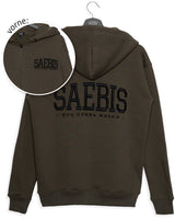 Lifestyle Herren Zip Hoodie khaki mit Stickerei by SAEBIS®