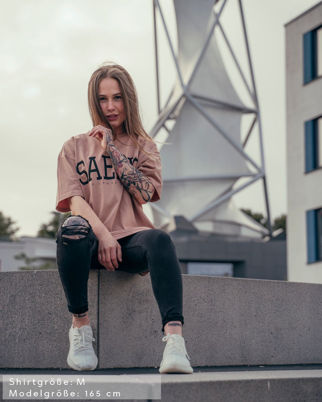 Lifestyle Damen T-Shirt Kleid sandfarben by SAEBIS®