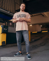 Lifestyle Herren Oversized T-Shirt sandfarben by SAEBIS®