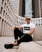 SAEBIS® Black Box Herren T-Shirt weiß