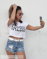 Lifestyle Damen Crop Top weiß by SAEBIS®