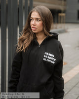 Damen Oversized Zip Hoodie mit Reisverschluss schwarz - НЕ ВЕРЬ НЕ БОЙСЯ НЕ ПРОСИ - by SAEBIS®