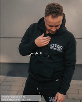 Lifestyle Herren Hoodie schwarz mit Stickerei by SAEBIS®