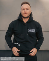 Lifestyle Herren Hoodie schwarz mit Stickerei by SAEBIS®