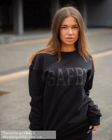 Extra schwerer Lifestyle All Black Damen Oversized Sweater by SAEBIS®