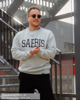 Extra schwerer Lifestyle Herren Sweater asphaltgrau by SAEBIS®