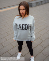 Extra schwerer Lifestyle Damen Oversized Sweater asphaltgrau by SAEBIS®