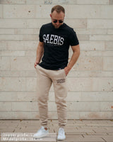 Lifestyle Herren Jogginghose beige mit Stickerei by SAEBIS®