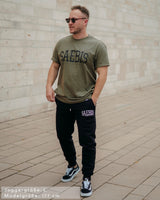 Lifestyle Herren Jogginghose schwarz mit Stickerei by SAEBIS®