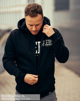 Lifestyle Herren Zip Hoodie mit Reißverschluss schwarz by SAEBIS®