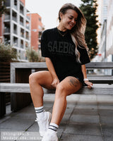 Lifestyle All Black Damen Oversized T-Shirt by SAEBIS®