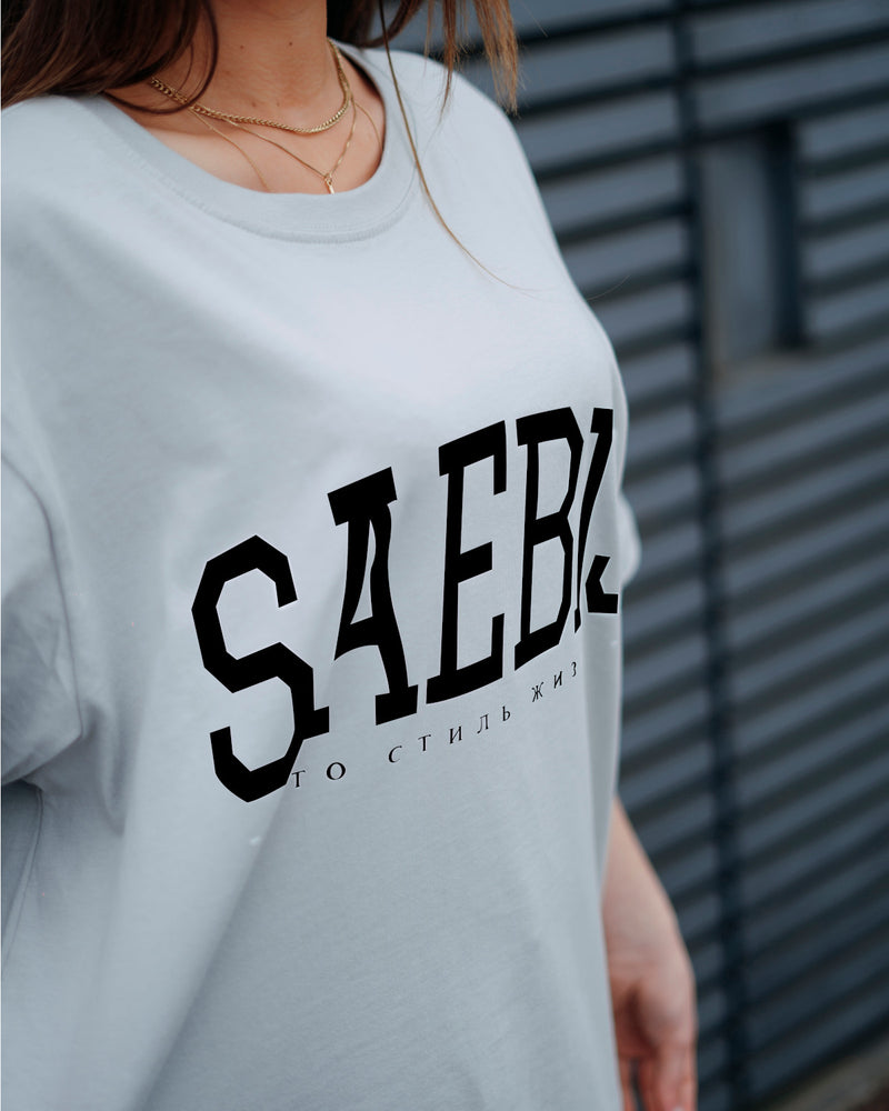 Lifestyle Damen Oversized T-Shirt asphaltgrau by SAEBIS®