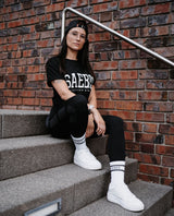 Lifestyle Damen Oversized T-Shirt schwarz by SAEBIS®