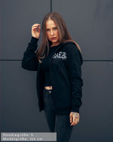 SAEBIS® Damen Frühjahrs-Paket bestehend aus Ribbed Beanie | Lifestyle Oversized Zip Hoodie | Socken weiß