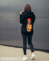 Matryoshka Damen Oversized Zip Hoodie mit Reißverschluss schwarz by SAEBIS®