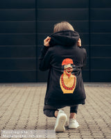 Matryoshka Damen Oversized Zip Hoodie mit Reißverschluss schwarz by SAEBIS®