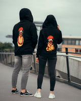 Matryoshka Damen Oversized Zip Hoodie mit Reißverschluss schwarz by SAEBIS®