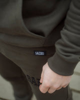 Lifestyle Herren Hoodie khaki mit Stickerei by SAEBIS®