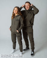 Lifestyle Herren Hoodie khaki mit Stickerei by SAEBIS®