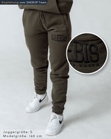 Lifestyle Damen Jogginghose khaki mit Stickerei by SAEBIS®