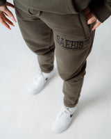Lifestyle Damen Jogginghose khaki mit Stickerei by SAEBIS®