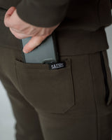 Lifestyle Herren Jogginghose khaki mit Stickerei by SAEBIS®