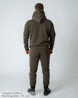 Lifestyle Herren Jogginghose khaki mit Stickerei by SAEBIS®