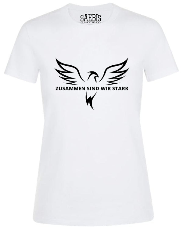 Sokol Damen T-Shirt tailliert weiß No.2 - zusammen sind wir stark - by SAEBIS®