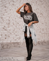 Lifestyle Damen Oversized T-Shirt washed schwarz by SAEBIS®