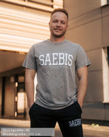 Lifestyle Herren T-Shirt washed grau/ weiß by SAEBIS®