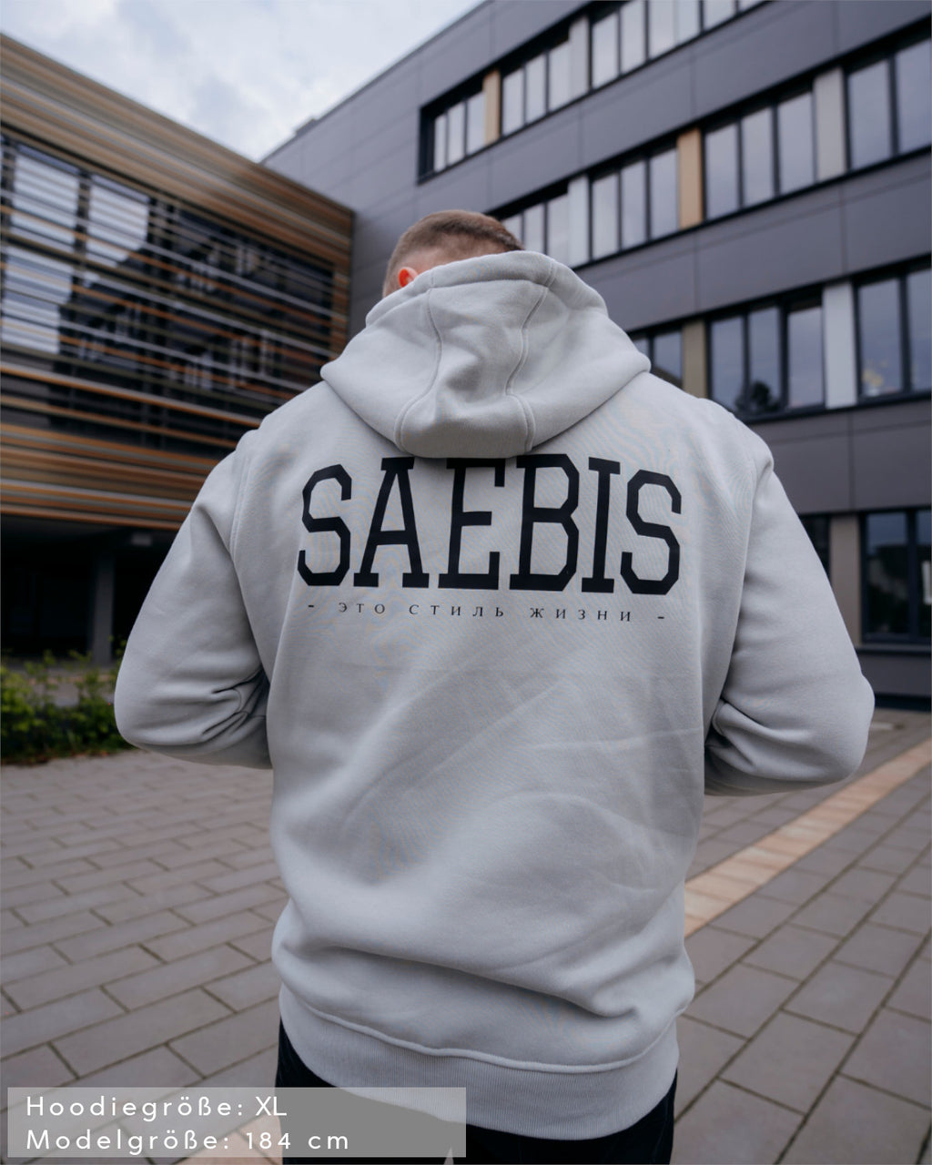 Lifestyle Herren Zip Hoodie mit Reißverschluss asphaltgrau by SAEBIS®
