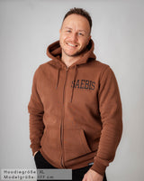 Lifestyle Herren Zip Hoodie mit Reißverschluss Bären-braun by SAEBIS®