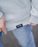 Lifestyle Damen Oversized Zip Hoodie mit Reißverschluss asphaltgrau by SAEBIS®