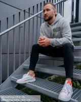 Lifestyle Herren Zip Hoodie mit Reißverschluss asphaltgrau by SAEBIS®