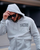 Lifestyle Herren Zip Hoodie mit Reißverschluss asphaltgrau by SAEBIS®