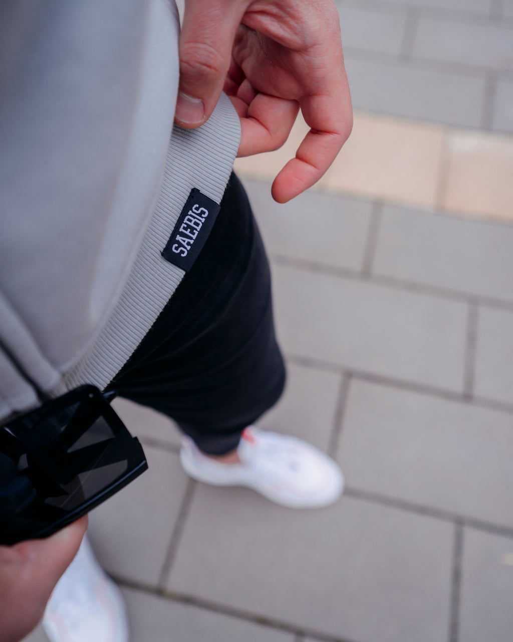 Lifestyle Herren Zip Hoodie mit Reißverschluss asphaltgrau by SAEBIS®