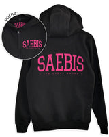 Lifestyle Pink Edition Damen Oversized Zip Hoodie mit Reißverschluss schwarz by SAEBIS®